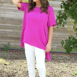 Loreleigh Dipped Side Top Purple