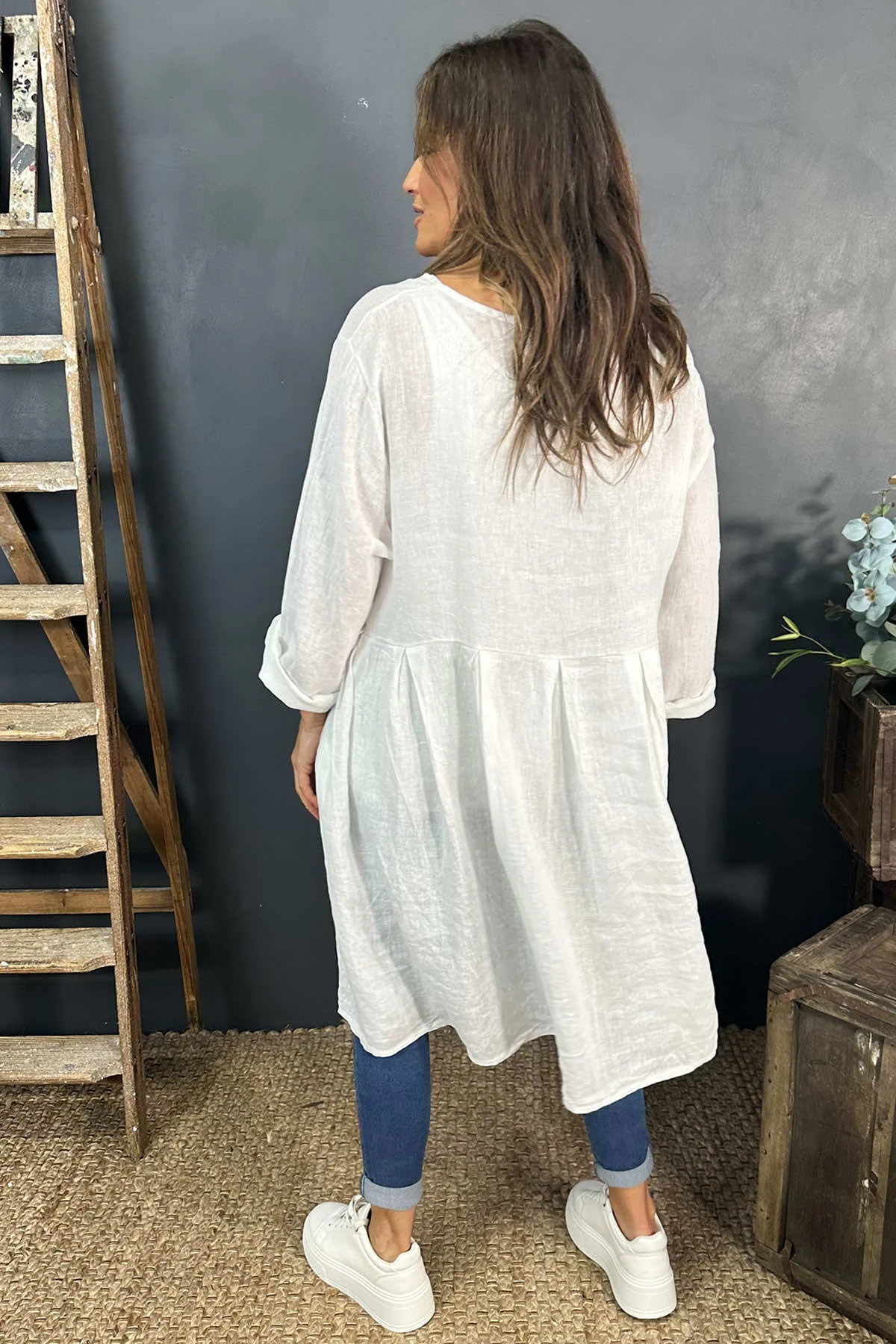 Zouch Linen Dress White 6 Zouch Linen Dress White - Image 4