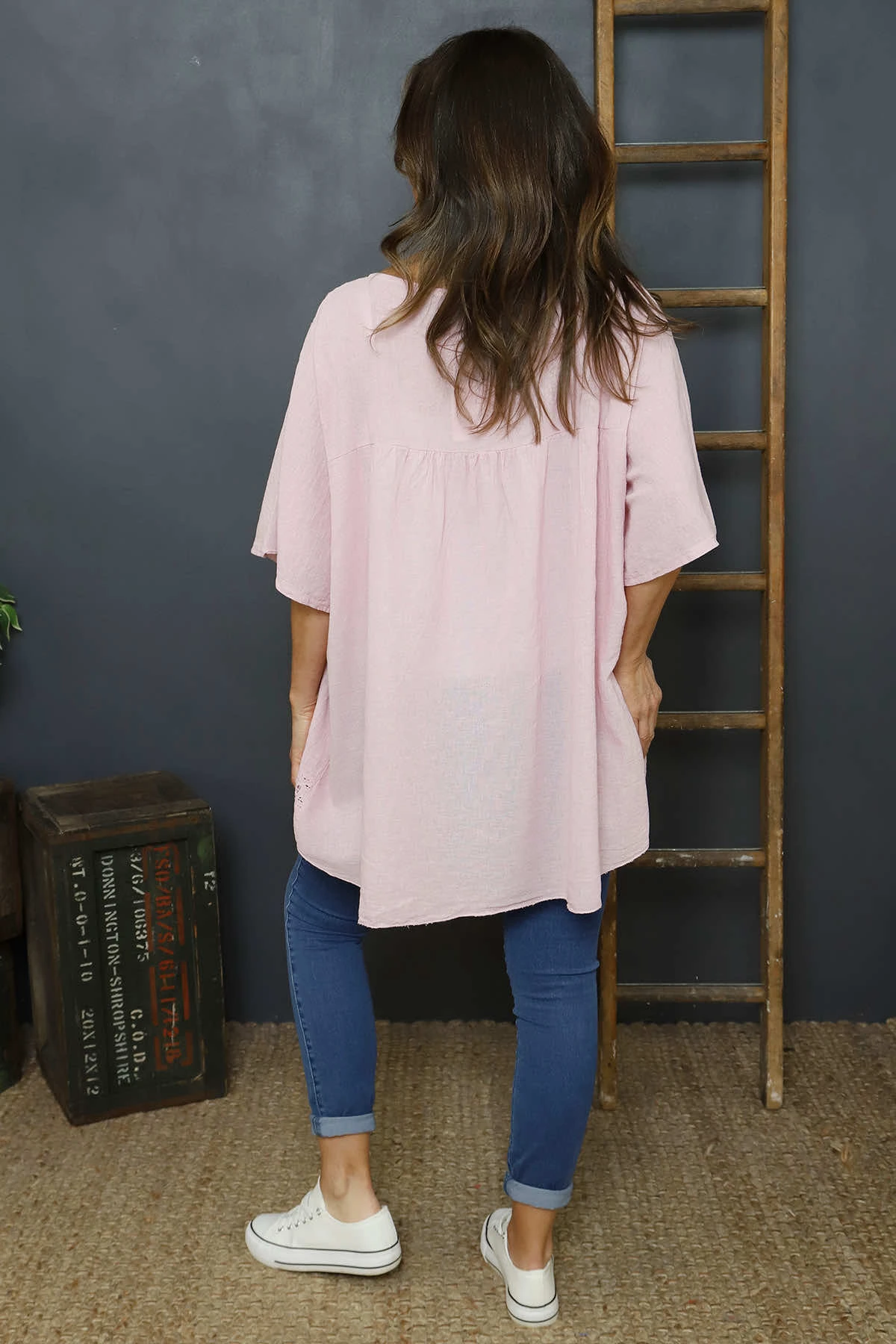 Ophira Smock Cotton Top Pink 6 Ophira Smock Cotton Top Pink - Image 4