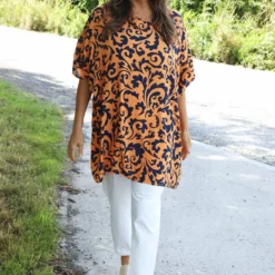 Luisette Print Top Orange