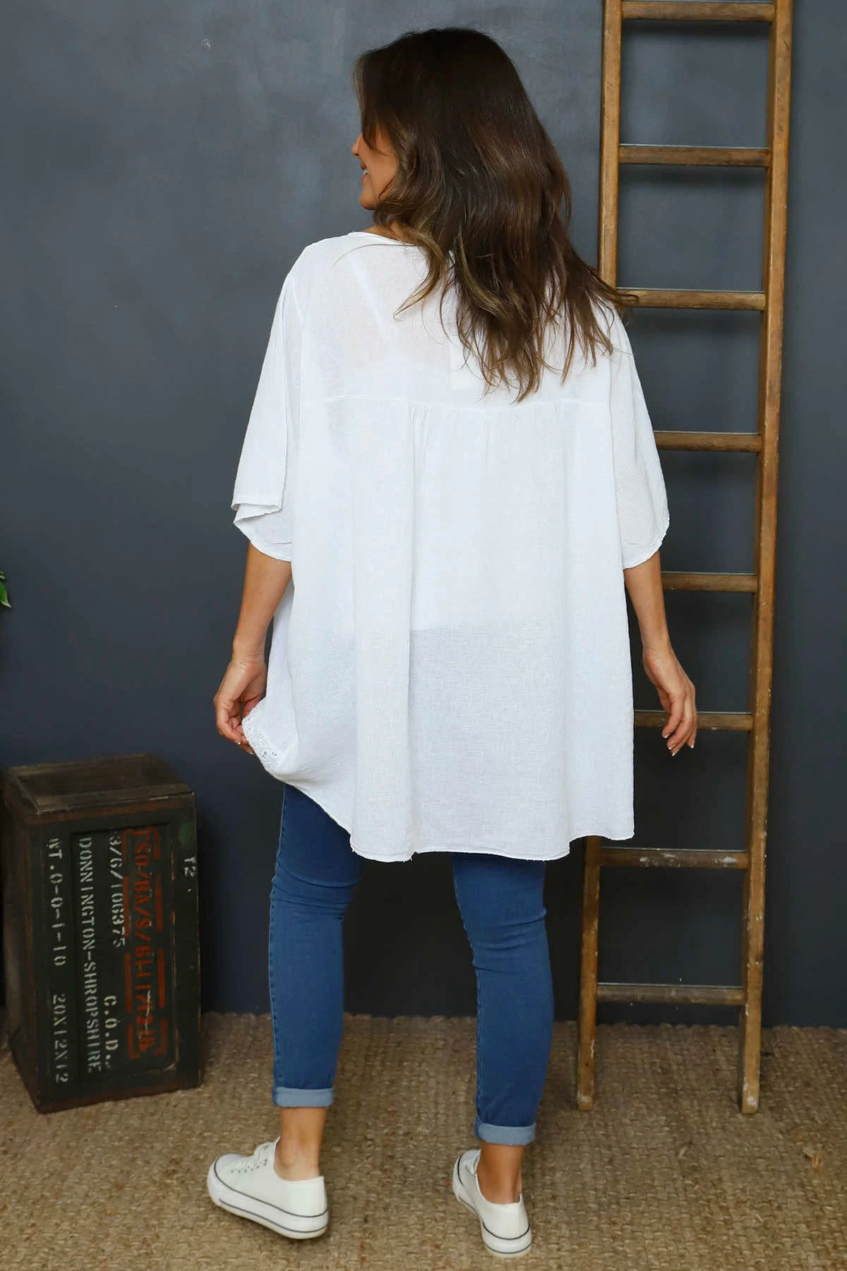 Ophira Smock Cotton Top White 6 Ophira Smock Cotton Top White - Image 4