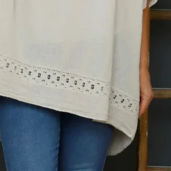 Ophira Smock Cotton Top Stone 8 Ophira Smock Cotton Top Stone -Kitandkaboodal Store IMG 1547 0f6b81b3 8111 4905 b7fd a3034d628f5b