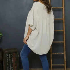 Ophira Smock Cotton Top Stone 9 Ophira Smock Cotton Top Stone -Kitandkaboodal Store IMG 1549 17da4da1 9cfd 4a2d a172 d98ac54a727b