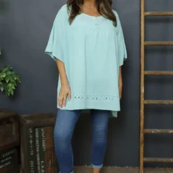 Ophira Smock Cotton Top Mint