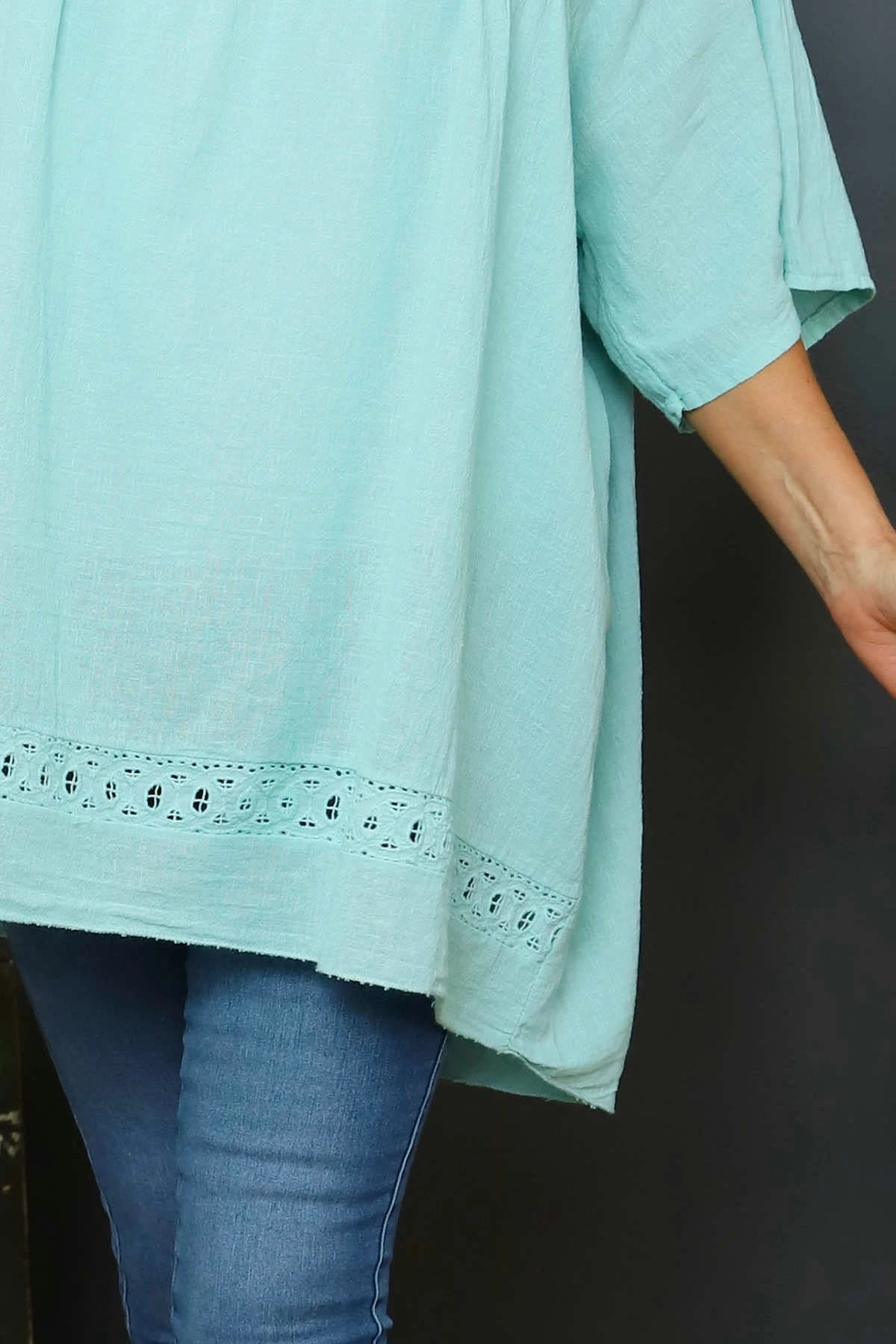 Ophira Smock Cotton Top Mint 5 Ophira Smock Cotton Top Mint - Image 3