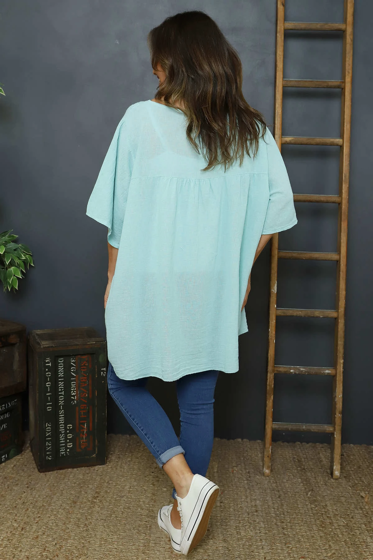 Ophira Smock Cotton Top Mint 6 Ophira Smock Cotton Top Mint - Image 4