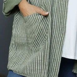 Carlota Stripe Linen Jacket Khaki 8 Carlota Stripe Linen Jacket Khaki -Kitandkaboodal Store IMG 1571 0d6e2bd8 5180 4969 876f b94c4e69e740