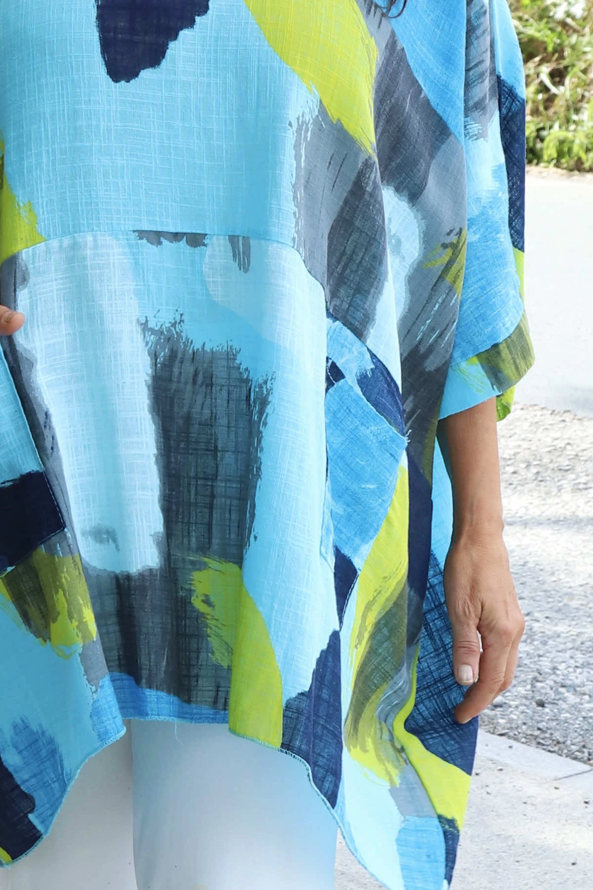 Angela Print Pocket Cotton Top Kingfisher 5 Angela Print Pocket Cotton Top Kingfisher - Image 3