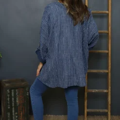 Carlota Stripe Linen Jacket Navy -Kitandkaboodal Store IMG 1603 1983691f 9701 4178 884d 177214e2bdb3
