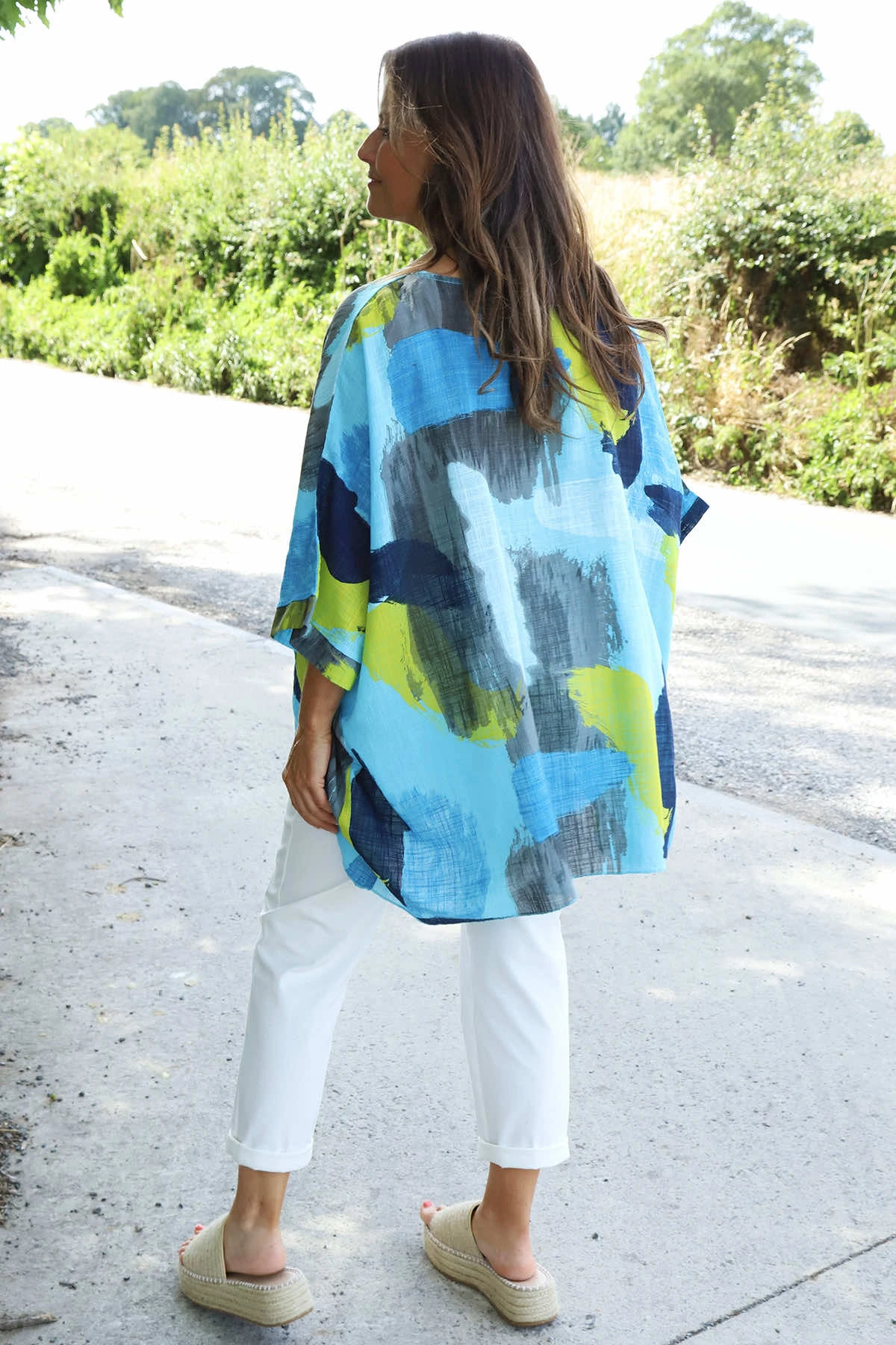 Angela Print Pocket Cotton Top Kingfisher 6 Angela Print Pocket Cotton Top Kingfisher - Image 4