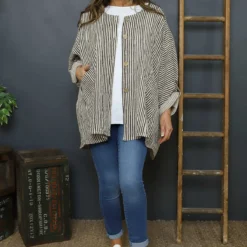 Carlota Stripe Linen Jacket Stone