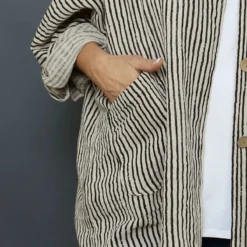Carlota Stripe Linen Jacket Stone -Kitandkaboodal Store IMG 1637 3fa22561 219d 4573 b3a4 bdd88263ccd9