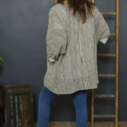 Carlota Stripe Linen Jacket Stone -Kitandkaboodal Store IMG 1642 9a1012c0 1245 45a8 ae1d 075c01319ef0