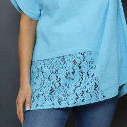 Rowan Lace Detail Cotton Top Aqua -Kitandkaboodal Store IMG 1651 42fd839e eeb3 4a48 bca4 cf9141098b1c