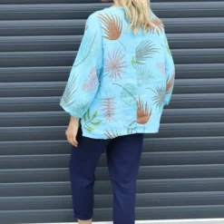 Vicki Botanical Print Linen Top Kingfisher -Kitandkaboodal Store IMG 1662 608dbdbc 9f86 4536 b7a7 f462bd66155a