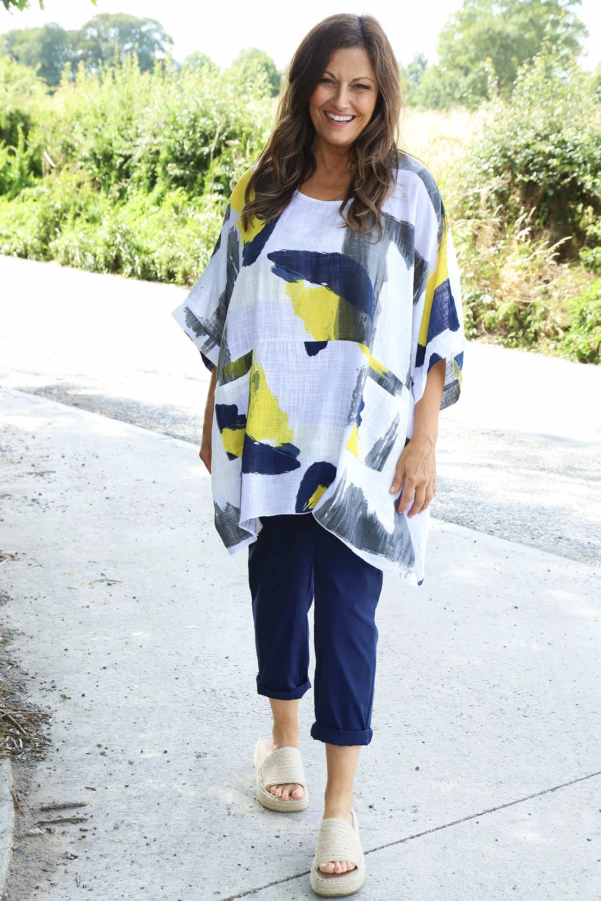 Angela Print Pocket Cotton Top White 3 Angela Print Pocket Cotton Top White