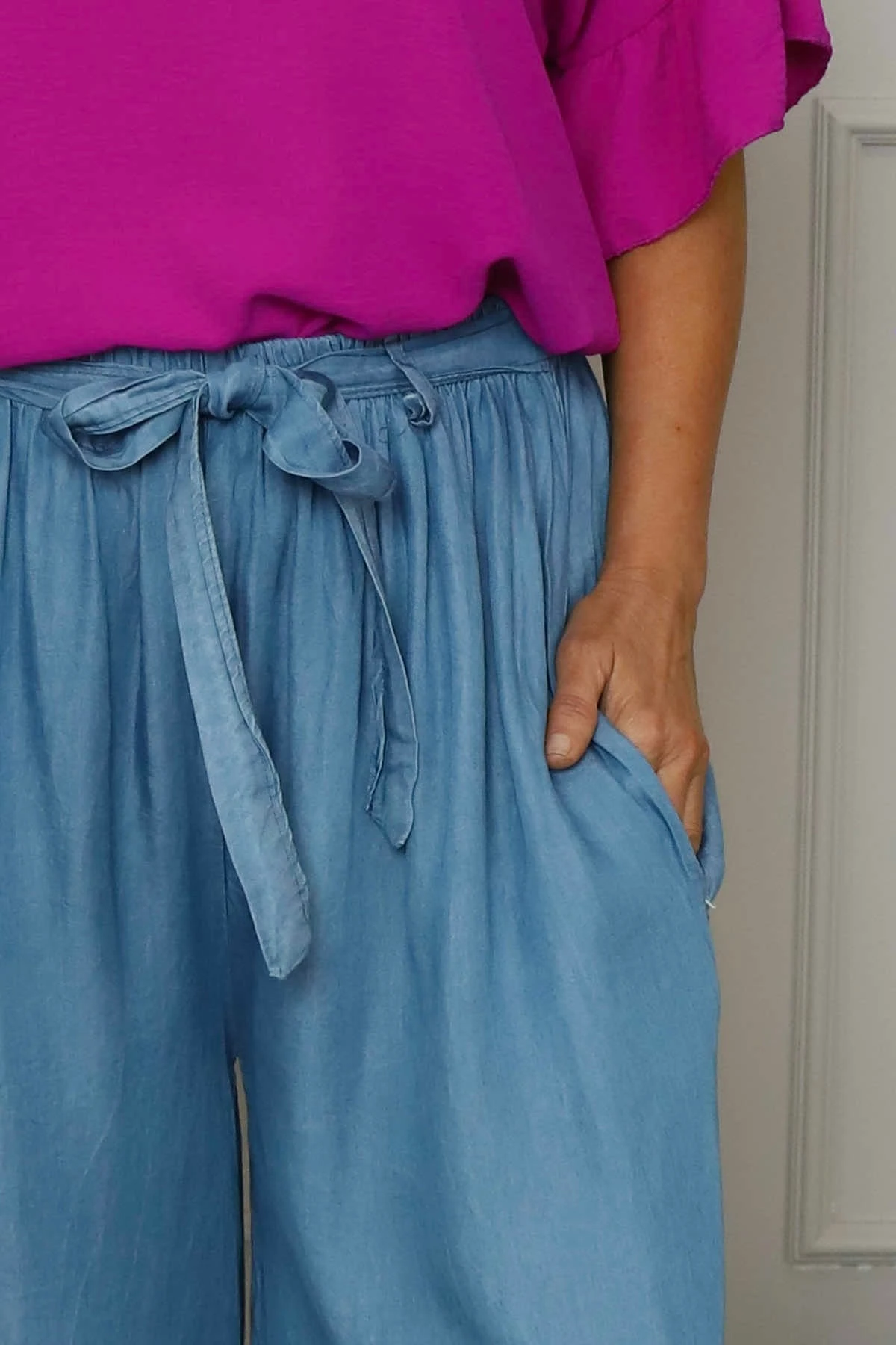 Astoria Wide Leg Trousers Mid Denim 5 Astoria Wide Leg Trousers Mid Denim - Image 3