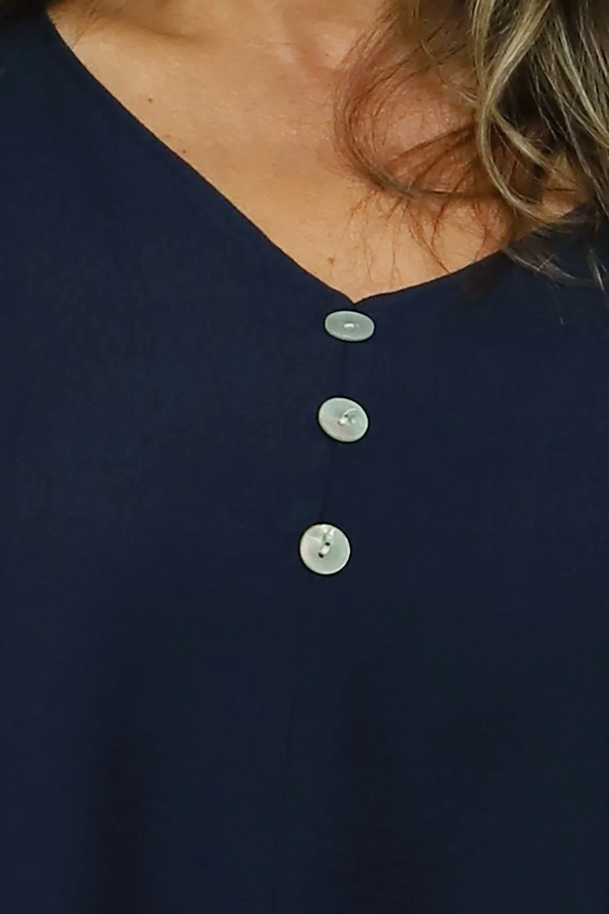 Lotus Button Top Navy 5 Lotus Button Top Navy - Image 3