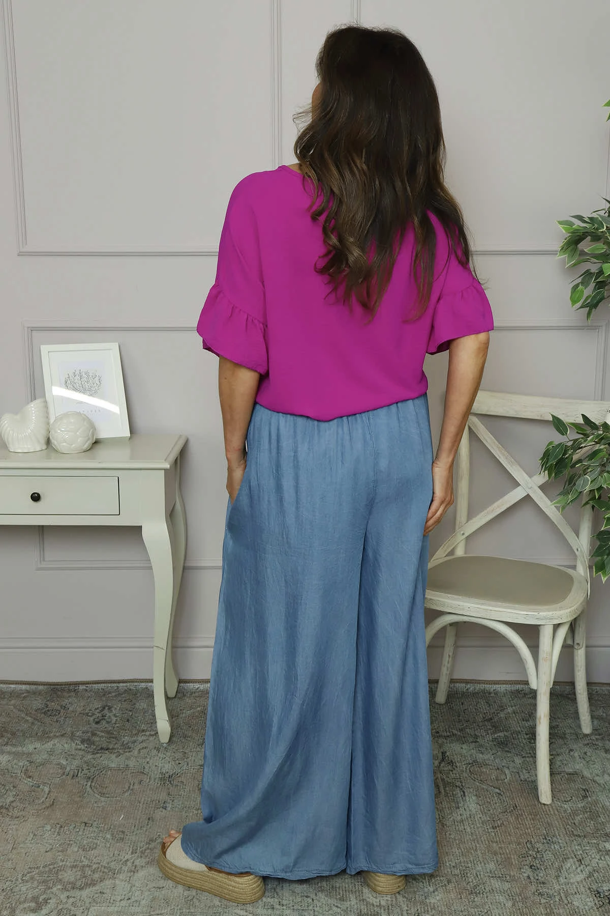 Astoria Wide Leg Trousers Mid Denim 6 Astoria Wide Leg Trousers Mid Denim - Image 4