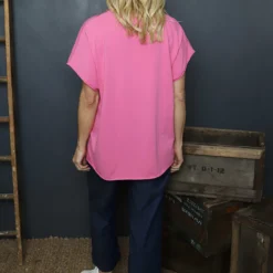 Tova V-Neck Cotton Top Fuchsia 8 Tova V-Neck Cotton Top Fuchsia -Kitandkaboodal Store IMG 1767 fa92b6a7 143e 4aec 9c7a 3bf766cc919c