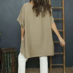 Lotus Button Top Mocha -Kitandkaboodal Store IMG 1778 90912c5c b37d 42eb b12e 76b127a71d3c