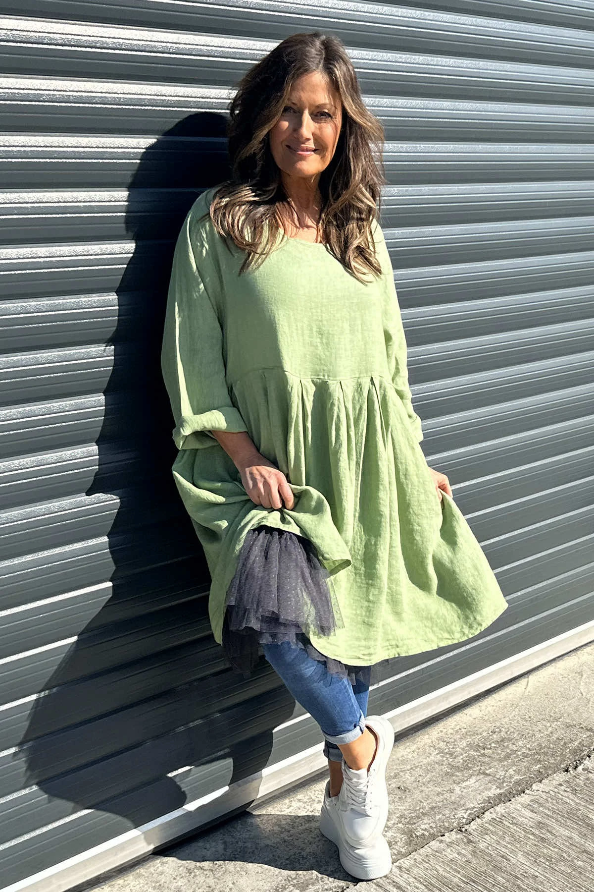 Zouch Linen Dress Green 3 Zouch Linen Dress Green