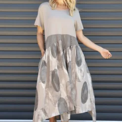 Hepworth Pebble Cotton Dress Mocha -Kitandkaboodal Store IMG 1828 280e7ec7 c0e9 47e3 a746 5677454a122b