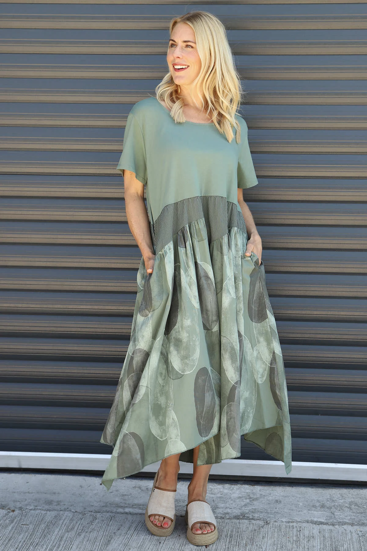 Hepworth Pebble Cotton Dress Khaki 3 Hepworth Pebble Cotton Dress Khaki