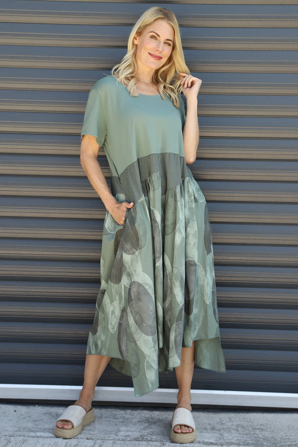 Hepworth Pebble Cotton Dress Khaki 4 Hepworth Pebble Cotton Dress Khaki - Image 2