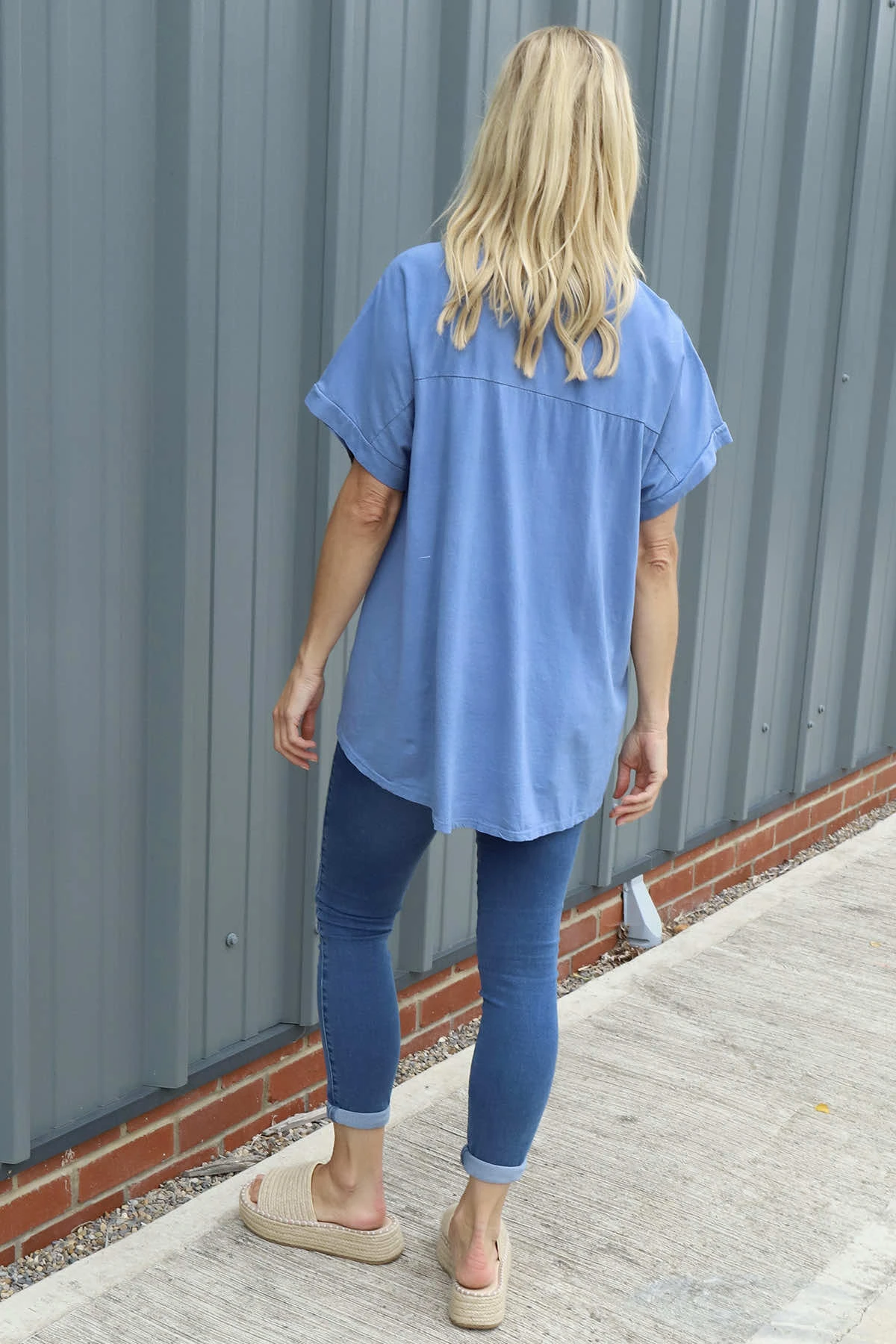 Jana Crochet Detail Cotton Top Blue 6 Jana Crochet Detail Cotton Top Blue - Image 4