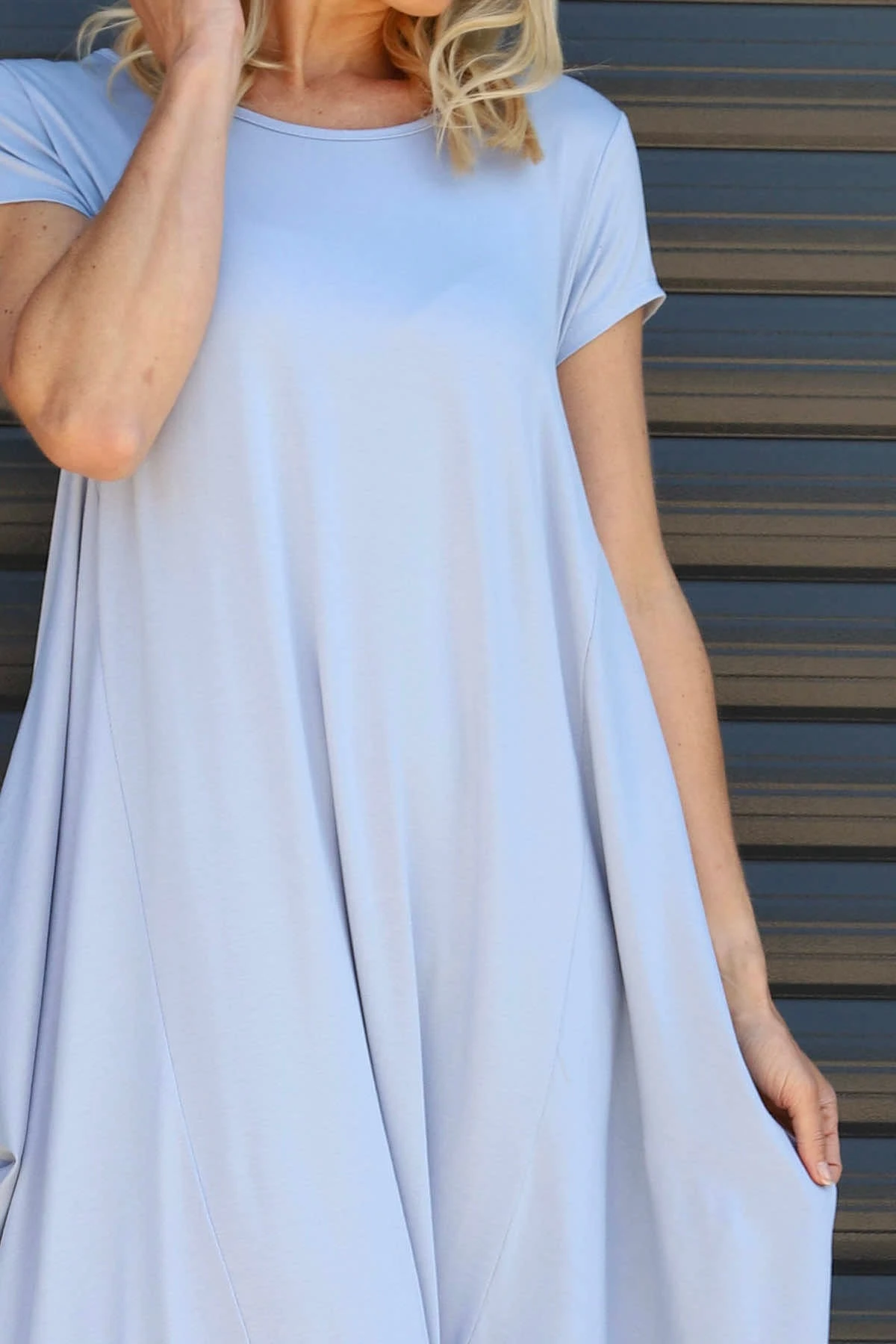 Sariah Short Sleeve Dress Light Blue 5 Sariah Short Sleeve Dress Light Blue - Image 3