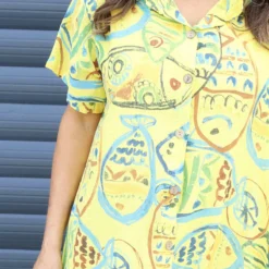 Naida Print Button Tunic Yellow 8 Naida Print Button Tunic Yellow -Kitandkaboodal Store IMG 1875 3bef7b3c eb90 4fa5 9d29 ba0527ad9946