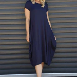 Sariah Short Sleeve Dress Navy