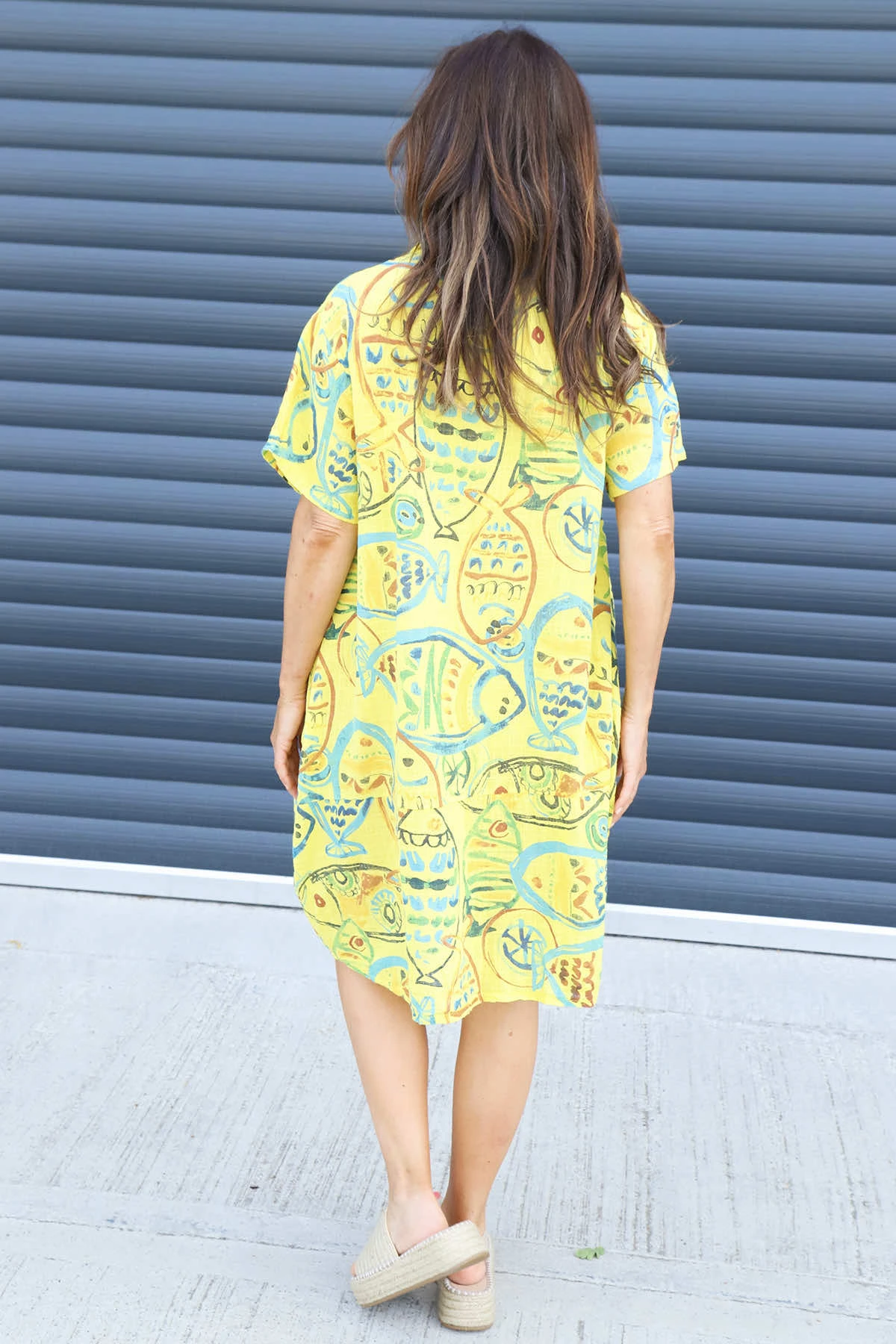Naida Print Button Tunic Yellow 6 Naida Print Button Tunic Yellow - Image 4