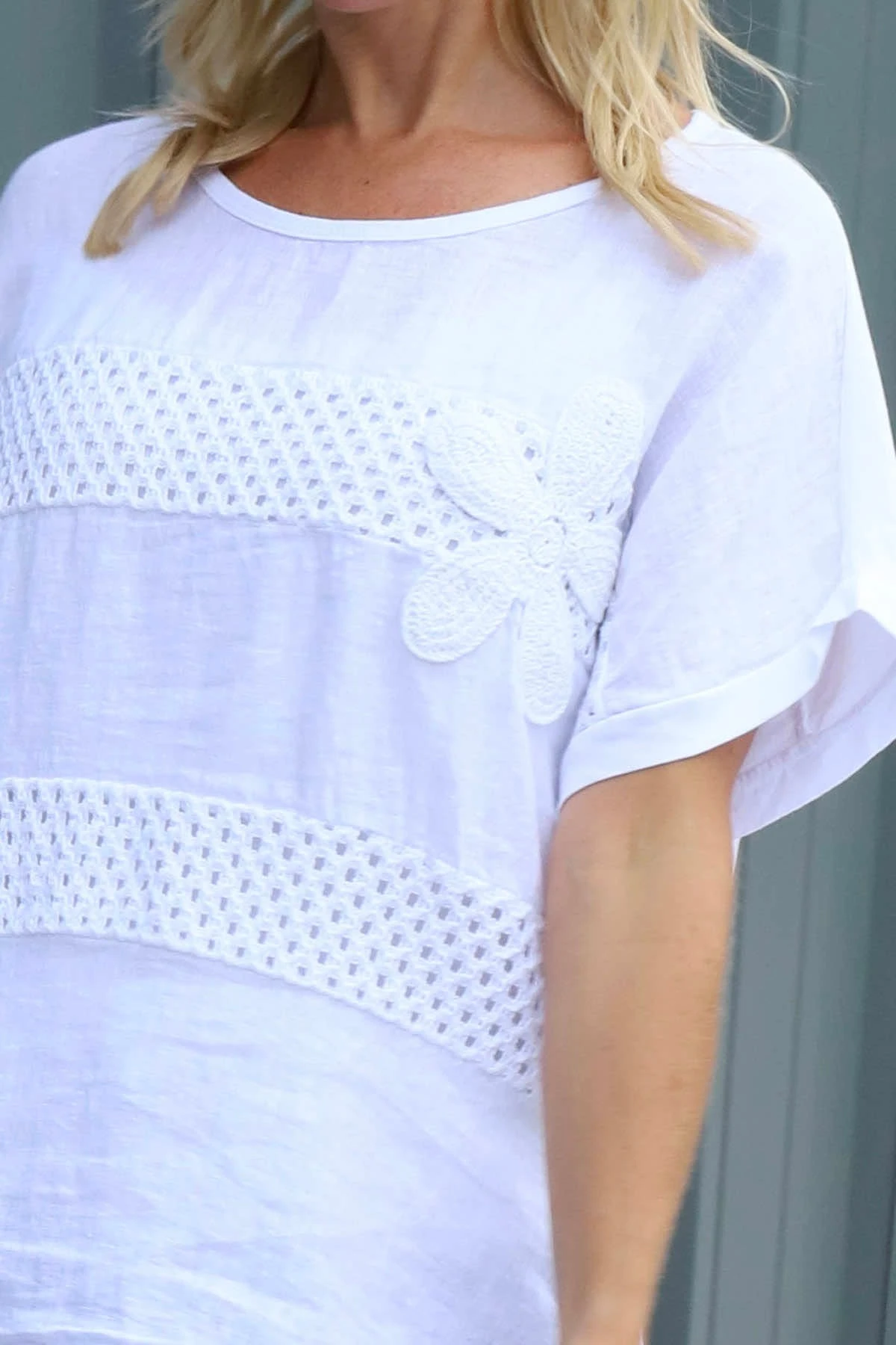 Jana Crochet Detail Cotton Top White 5 Jana Crochet Detail Cotton Top White - Image 3