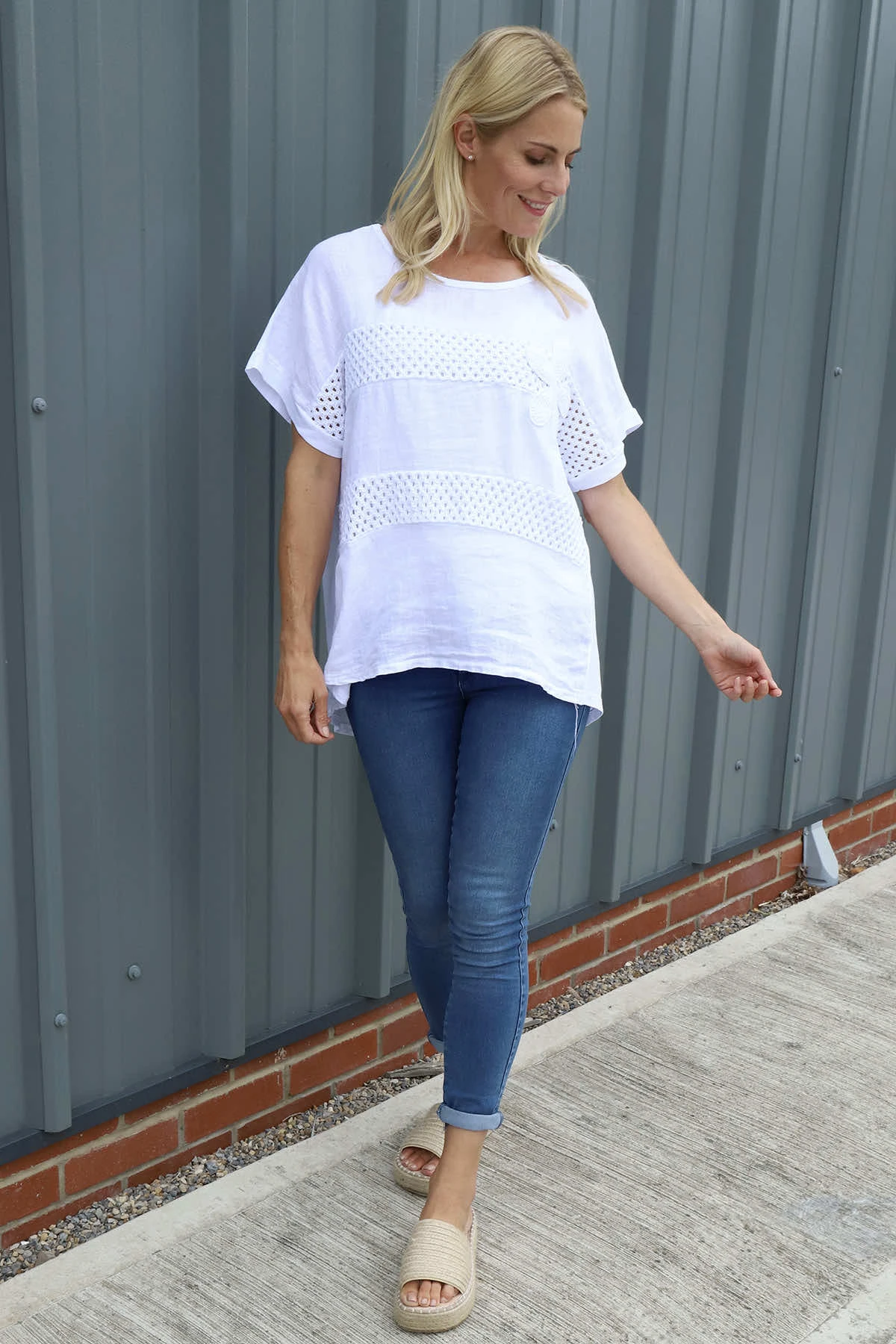 Jana Crochet Detail Cotton Top White 4 Jana Crochet Detail Cotton Top White - Image 2