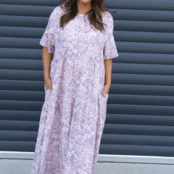 Norma Print Dress Mauve