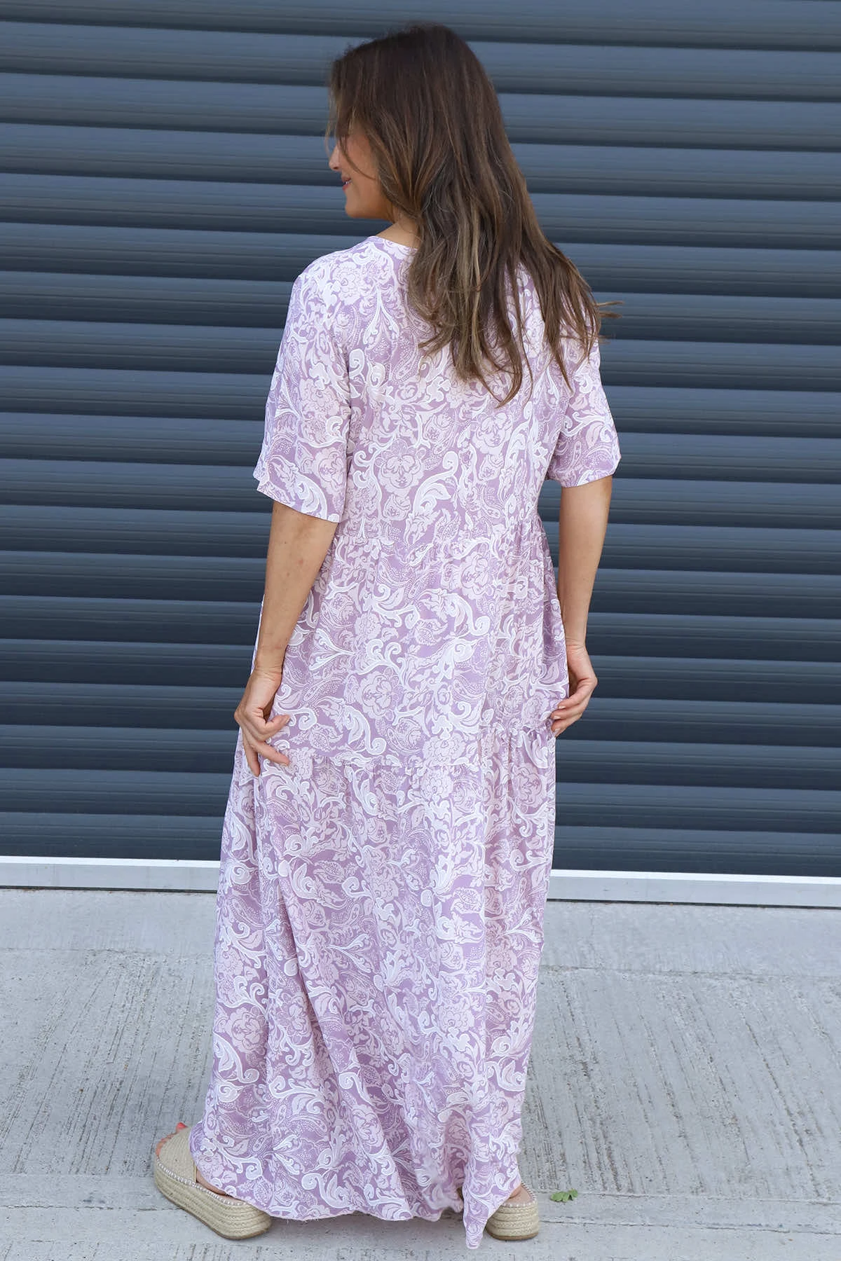 Norma Print Dress Mauve 6 Norma Print Dress Mauve - Image 4