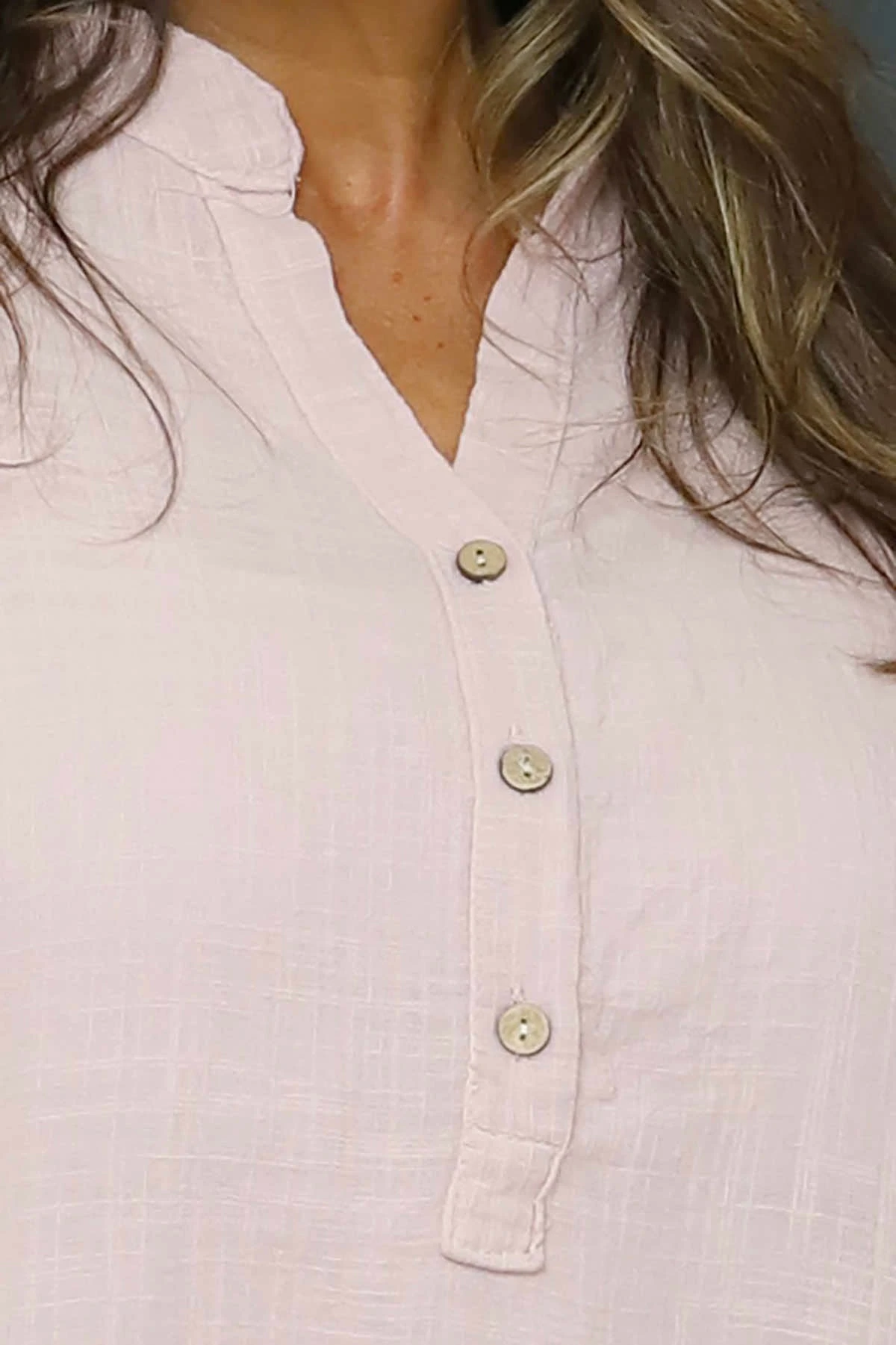 Coletta Button Cotton Top Pink 5 Coletta Button Cotton Top Pink - Image 3