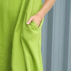Lorina Sleeveless Linen Jumpsuit Olive -Kitandkaboodal Store IMG 1926 c90119ba 661f 4b85 bd94 8529a913b3f9