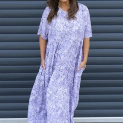 Norma Print Dress Lilac