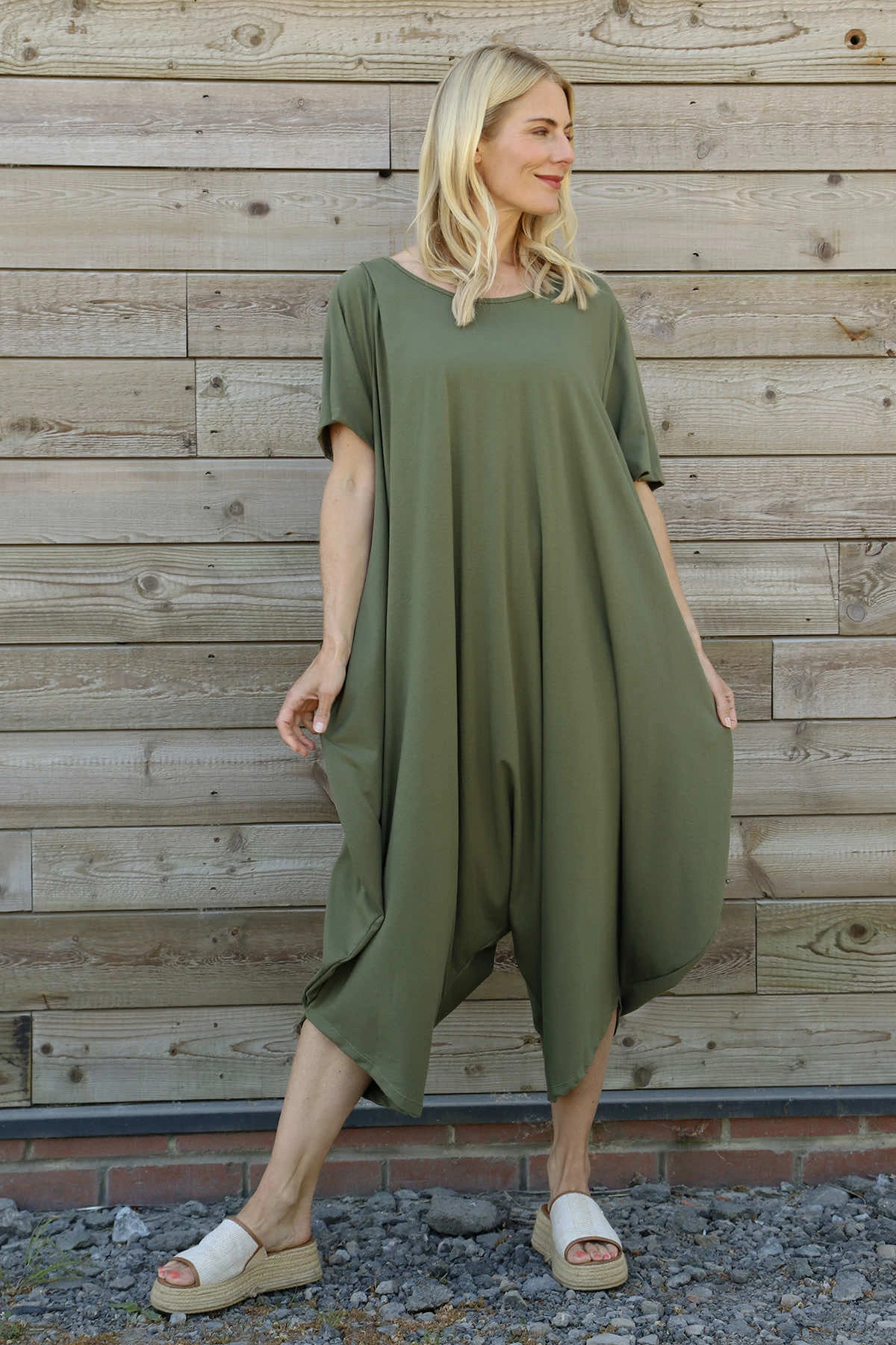 Everlee Cotton Jumpsuit Khaki 3 Everlee Cotton Jumpsuit Khaki