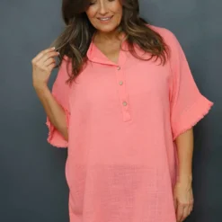 Coletta Button Cotton Top Coral 7 Coletta Button Cotton Top Coral -Kitandkaboodal Store IMG 1941 2667c2f9 5056 4792 859c 05f406982ff0