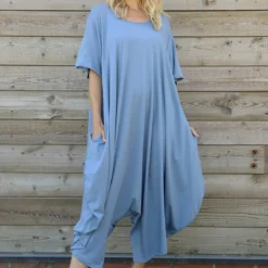 Everlee Cotton Jumpsuit Light Blue