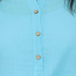 Coletta Button Cotton Top Aqua -Kitandkaboodal Store IMG 1946