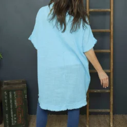 Coletta Button Cotton Top Aqua -Kitandkaboodal Store IMG 1950 d5725d23 7a59 4d25 be5a 54cbbc71e164