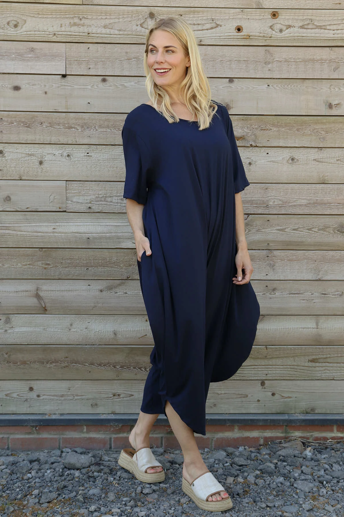 Everlee Cotton Jumpsuit Navy 4 Everlee Cotton Jumpsuit Navy - Image 2