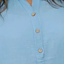 Coletta Button Cotton Top Light Blue -Kitandkaboodal Store IMG 1963 c4187b7d 3b52 40ff 8cd6 b05dcbb5f284