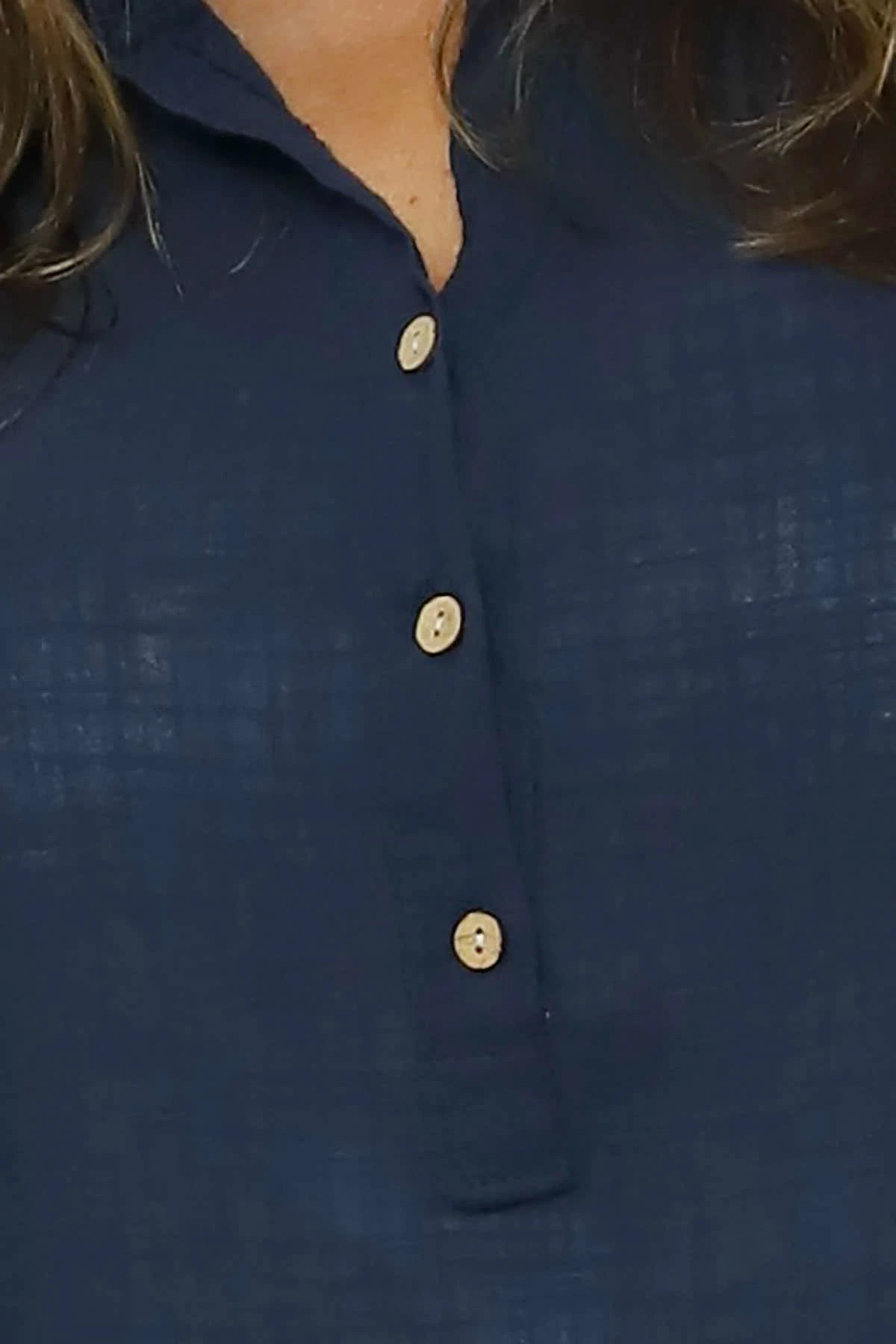 Coletta Button Cotton Top Navy 5 Coletta Button Cotton Top Navy - Image 3