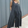 Lorina Sleeveless Linen Jumpsuit Charcoal 1 Lorina Sleeveless Linen Jumpsuit Charcoal -Kitandkaboodal Store IMG 1970 daed9083 a9a2 4404 8938 93da8d9ec57d